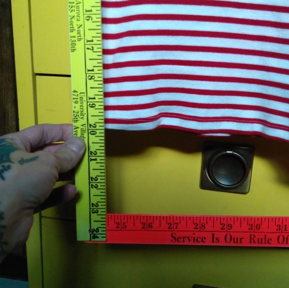 Hell Bunny Red and White Striped Short Sleeve Top - Picture 3 of 5